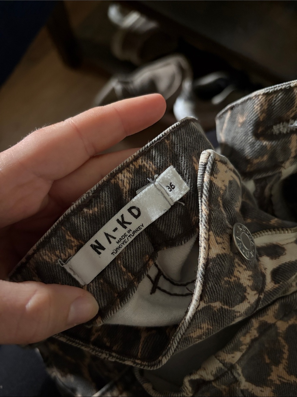 Leopard Print Straight Leg Jeans - Picture 2 of 3